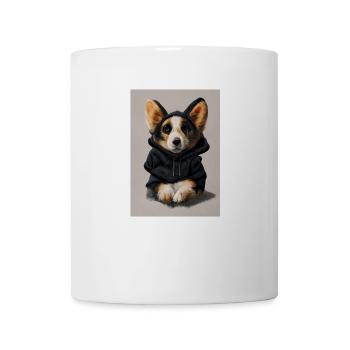 Mignon Corgi en sweat à capuche - Mug blanc - blanc - Devant