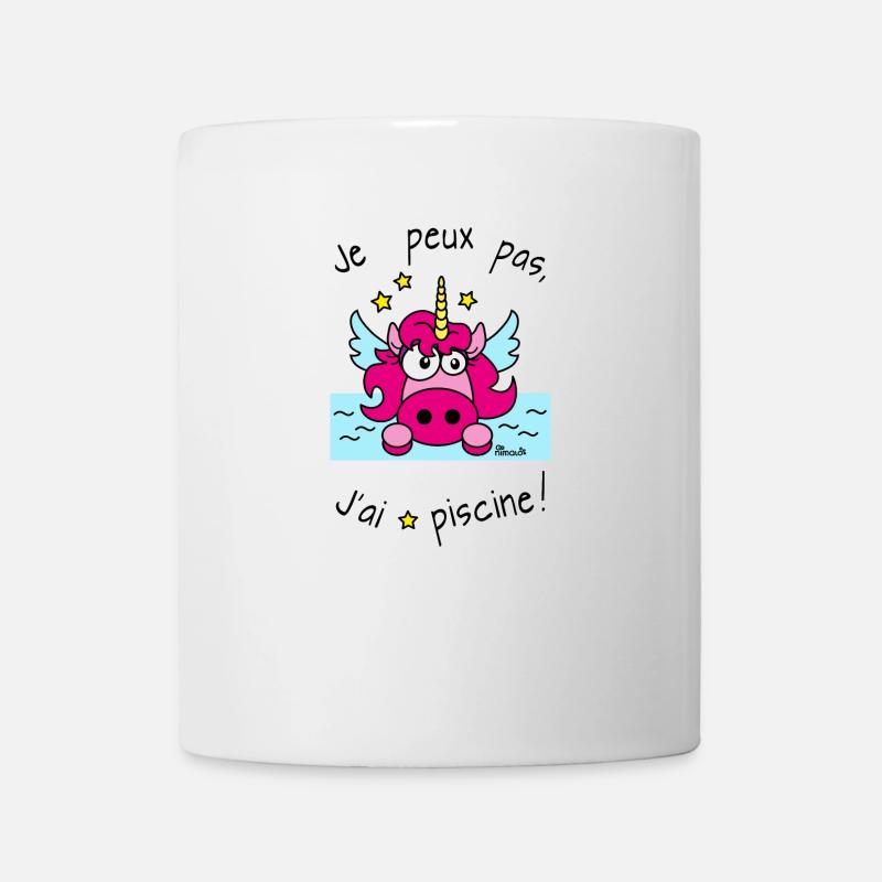 Licorne Rose, Je Peux Pas J'ai Piscine - Mug blanc - blanc