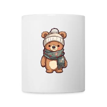 Cute bear in festive winter look! - Mug - white - Front