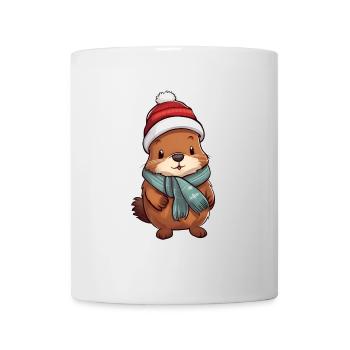 Cute otter in festive winter look! - Mug - white - Front