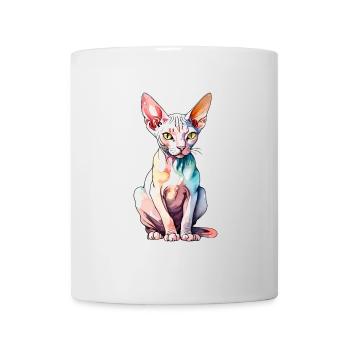 Sphynx Katze Wasserfarben - Tasse - Weiß - Vorne