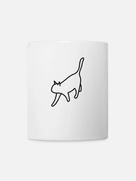 Weiße Katze isometrisch - Tasse - Weiß