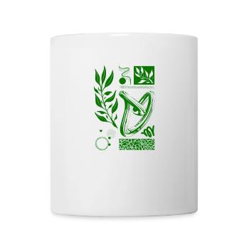 Pflanzen Design mit Tattoo Elementen - Tasse - Weiß - Vorne