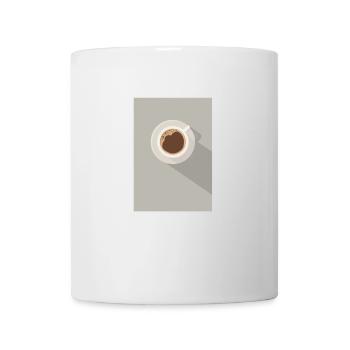 flach illustrierte Tasse Kaffee Geschenk modern - Tasse - Weiß - Vorne