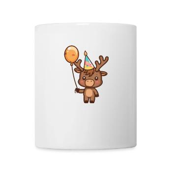 Elch Geburtstag Comic Süß - Tasse - Weiß - Vorne