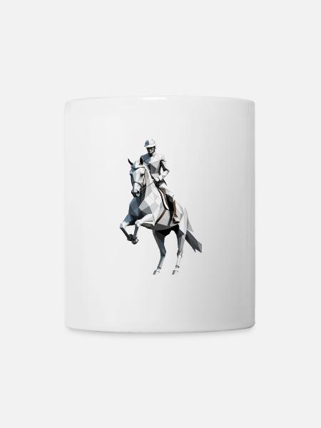 Low Poly Reiter - Ballett Design - Tasse - Weiß