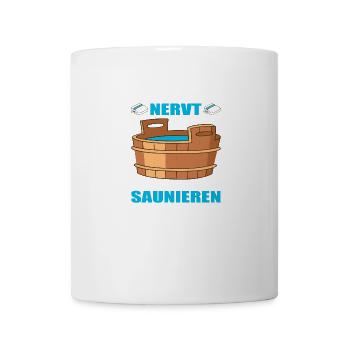 Saunieren Sauna Saunameister Wellness Erholung - Tasse - Weiß - Vorne