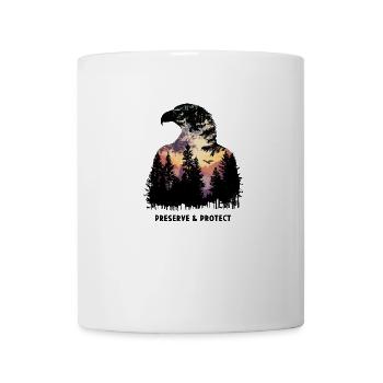 Préserver et protéger le pygargue à tête blanche Aigle Oiseau - Mug blanc - blanc - Devant