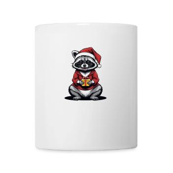 Cadeau de Noël du Père Noël raton laveur - Mug blanc - blanc - Devant