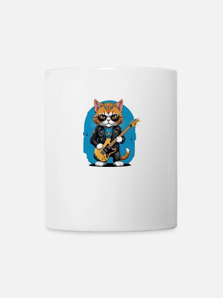 Cat Rocker Katze HardRock Geschenk - Tasse - Weiß