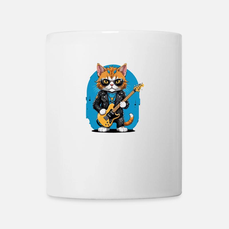 Cat Rocker Cat HardRock Gift - Mug blanc - blanc