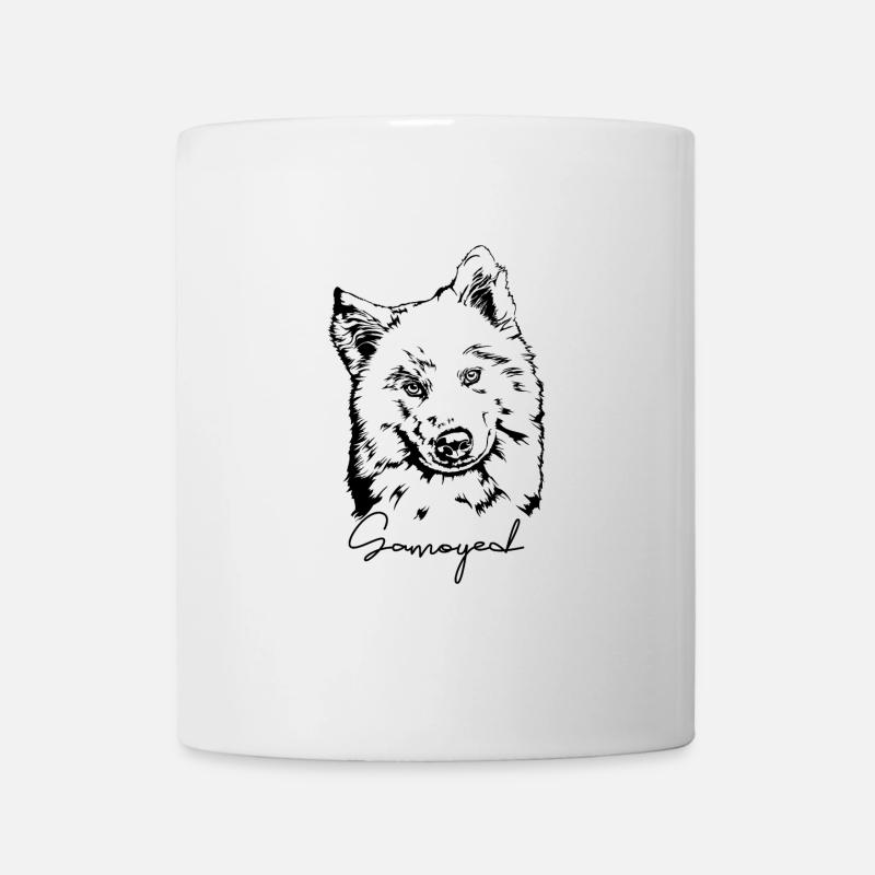 Portrait de chien SAMOYED Wilsigns Dog Gift - Mug blanc - blanc