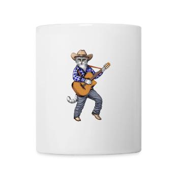 Cowboy Cat Guitar Player - Mug - white - Front