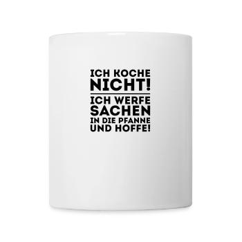 I COOK NOT - I THROW THINGS IN THE PAN - Mug - white - Front