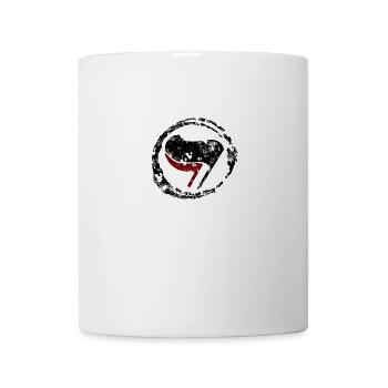 USED-LOOK ANTIFA FLAGGE SCHWARZ ROT FAHNE ARBEITER - Tasse - Weiß - Vorne