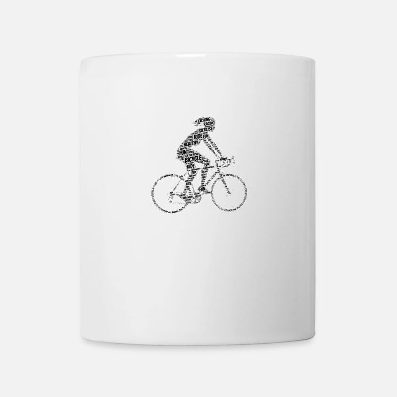 Fahrrad - Typografie - Tasse - Weiß