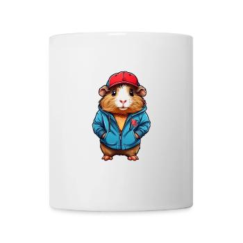 cute guinea pig with jacket and cap - Mug - white - Front