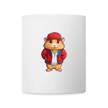 Süßer Goldhamster mit Jacke und Kappe - Tasse - Weiß - Vorne