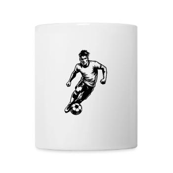 Fast soccer player with ball in attack - Mug - white - Front