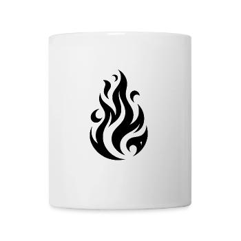 Tribal Tattoo Flammen Feuer Illustration Design - Tasse - Weiß - Vorne