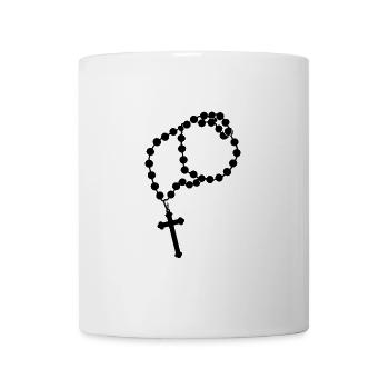 Chapelet - Silhouette Reilgion Design - Mug blanc - blanc - Devant