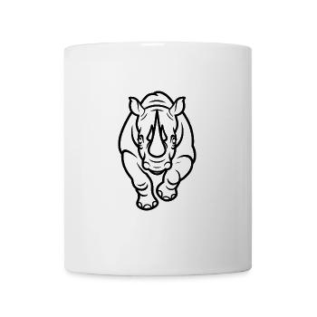 Mighty Rhino - Sauberes Tierdesign - Tasse - Weiß - Vorne