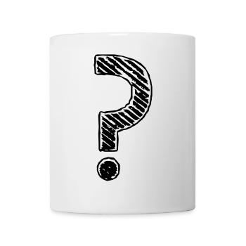 Point d'interrogation rayures regard grunge - Mug blanc - blanc - Devant