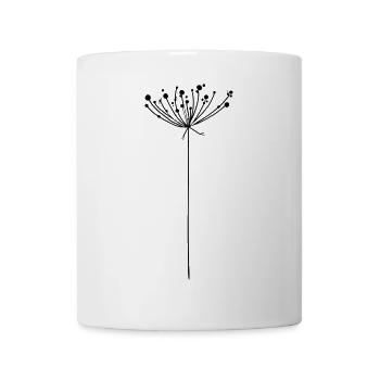 Blume - Pflanzensilhouette - florales Motiv - Tasse - Weiß - Vorne