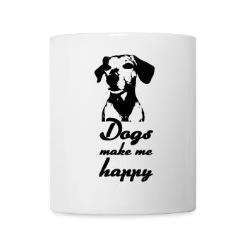 Les chiens me rendent heureux - Chiens, dictons, cadeaux - Mug blanc - blanc - Devant