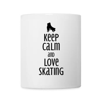 Reste calme et aime patiner - Mug blanc - blanc - Devant