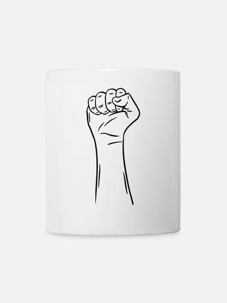 hand fist 2 / clenched fist / fight / protest - Mug - white