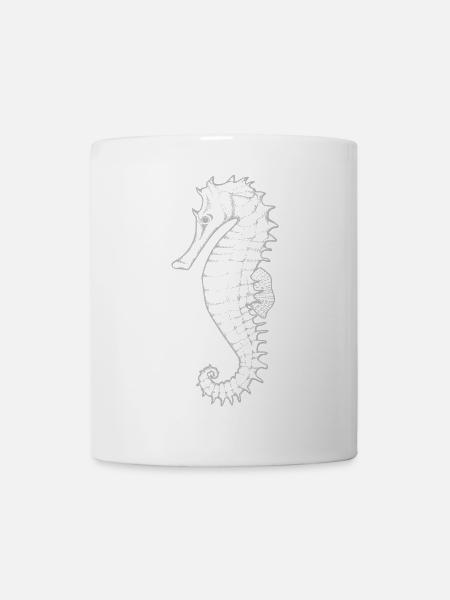 Seepferdchen Silhouette - Tasse - Weiß