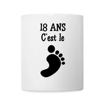 18 ans c'est le pied ! - Mug blanc - blanc - Devant