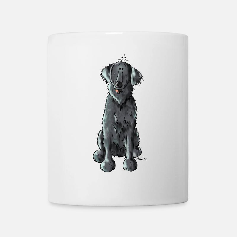 Drôle Retriever à poil plat - Mug blanc - blanc