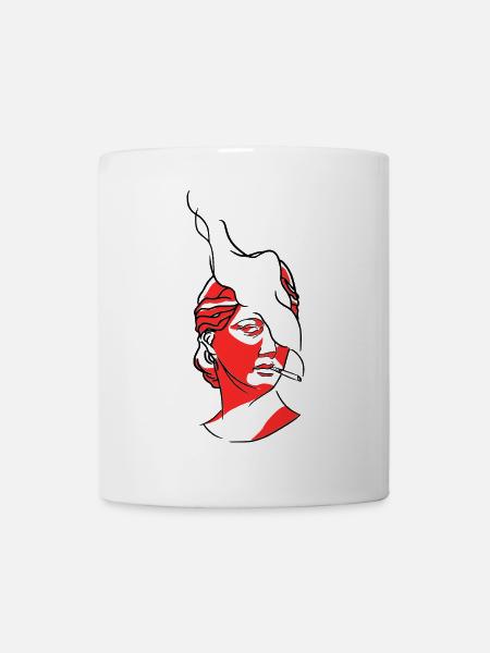 Rauchende Statue - Tasse - Weiß