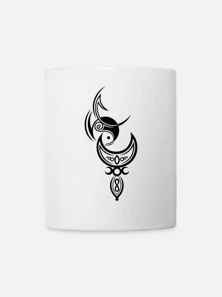 Yin und Yang Mond, triple moon - Tasse - Weiß