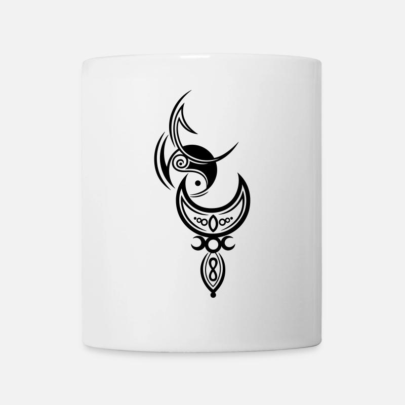 Yin und Yang Mond, triple moon - Tasse - Weiß