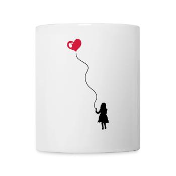 Kleines Kind mit Herz Luftballon - Tasse - Weiß - Vorne