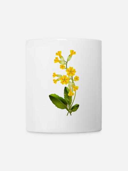 Schlüsselblume mit leuchtenden Blüten im Frühling - Tasse - Weiß