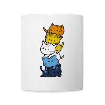Kawaii Cat Aroace Pride Flag - Mug - white - Front