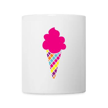 Cornet de crème glacée coloré Glace Gaufre Summer Fun Fan Sweets - Mug blanc - blanc - Devant