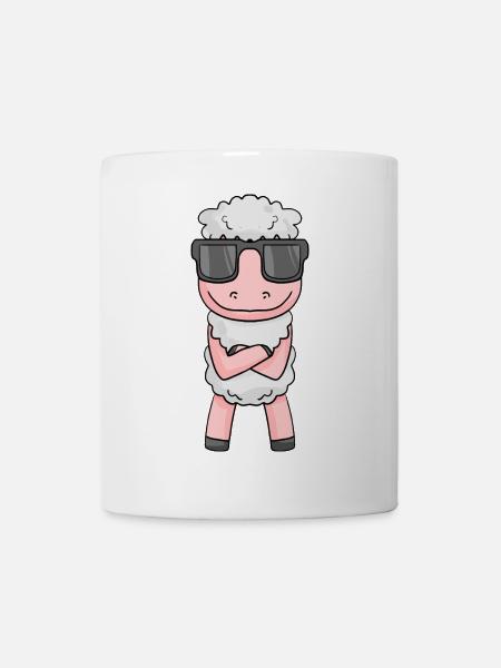 cooles Schaf mit Sonnenbrille - Tasse - Weiß