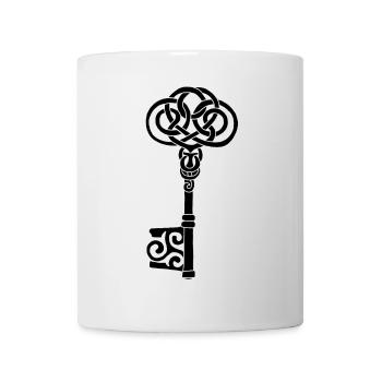 Schwarzer keltischer Schlüssel - Tasse - Weiß - Vorne