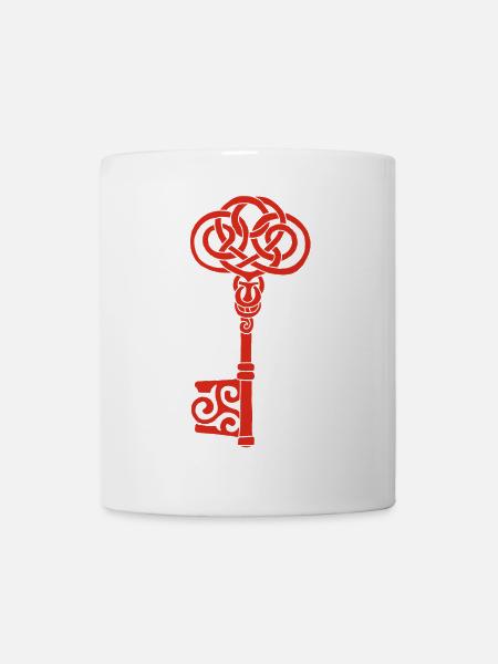 Roter keltischer Schlüssel - Tasse - Weiß