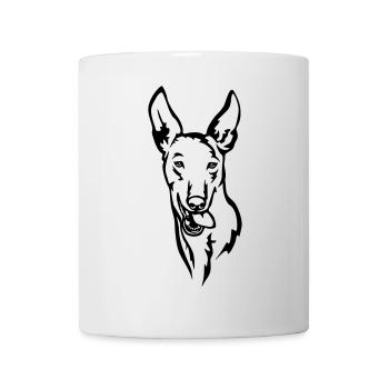 Tête Podenco - Mug blanc - blanc - Devant