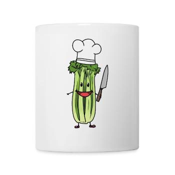 CÉLERI LÉGUME CUISINIER AMATEUR CHEF ART CULINAIRE - Mug blanc - blanc - Devant