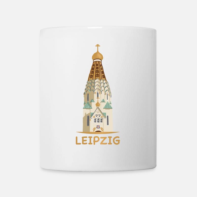Leipzig, Russische Gedächtniskirche, Zeichnung - Tasse - Weiß
