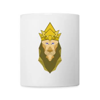 Lion empereur polygonal - Mug blanc - blanc - Devant