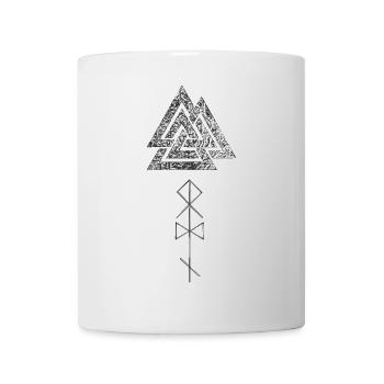 Valknut with Odin runes - Mug - white - Front