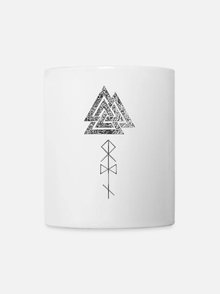 Valknut mit Odin Runen - Tasse - Weiß